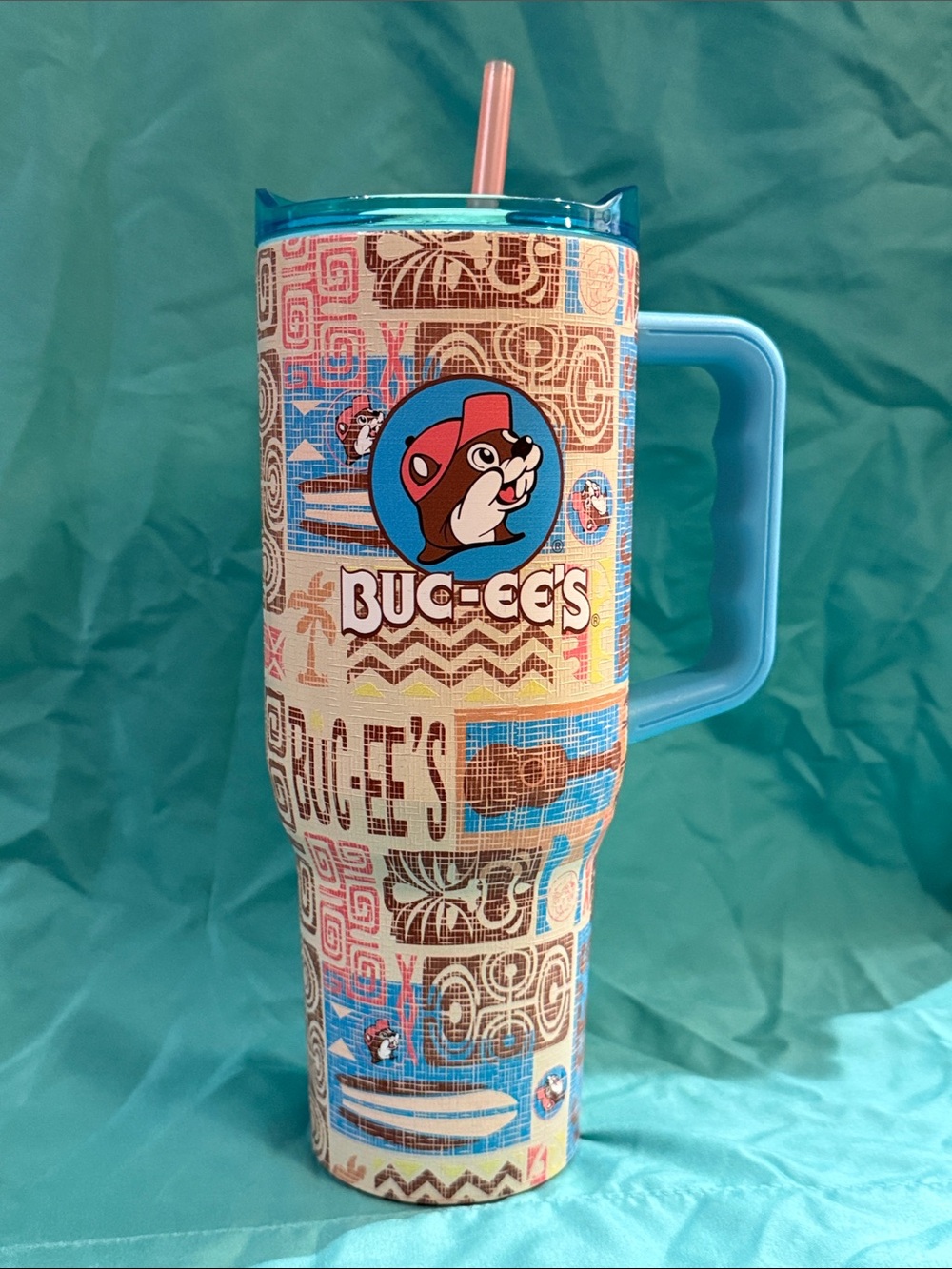 Beach Print Travel Tumbler - Buc-ee’s